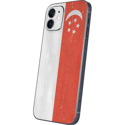 Singapore Flag Distressed iPhone 12 Mini Skin